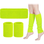 SATINIOR 80s Leg Warmer Workout Set Women 90s Costume Headband Wristbands Knit Outfit Yoga Sport Run