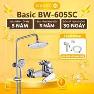 BASICS BW-605SC Hot and Cold Shower Head with High Quality Technology, Round Design, Space Upgrade