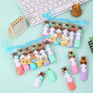 6pcs cute highlighter korean ins highlighter magic pen cute highlighter with chop