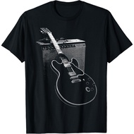 Fender Guitar Retro Stripe Image T-Shirt Rests in Amplifier