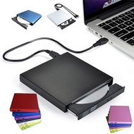 USB External CD-RW Burner DVD/CD Reader Player with Two USB Cables for Windows Mac OS Laptop Comput