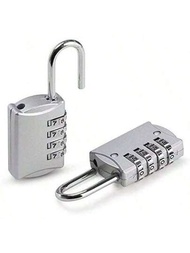 1入組銀色四位數密碼鎖,無鑰匙,防水,1入組三位數密碼鎖,適用於頭盔、櫃子、行李箱、旅行配件