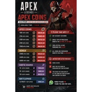 APEX LEGENDS COINS | EXOTIC SHARDS | BATTLE PASS ( ALL PLATFORM )