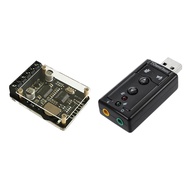 1 Pcs 7.1 Channel USB External Sound Card Audio Adapter &amp; 1 Pcs Stereo Bluetooth Audio Power Amplifier Board Module