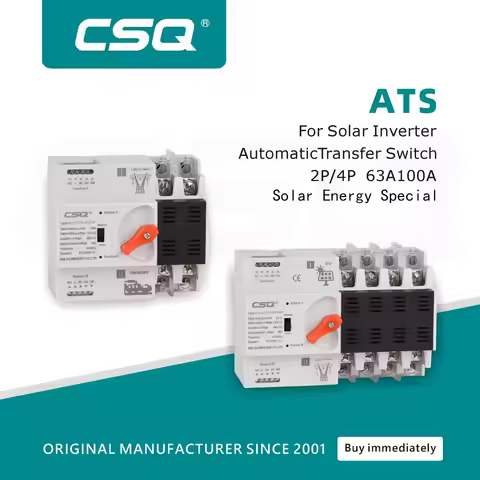CSQ 4P Din Rail ATS for PV and inverter Dual Power Automatic Transfer Switches Three Phase Changeove