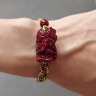硃砂扎基拉姆女財神配五行手繩- 西藏招財女財神