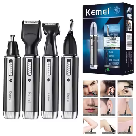 Keimei 4in1 epilator women&men electric eyebrow shaver facial body hair trimmer for nose ear bikini 