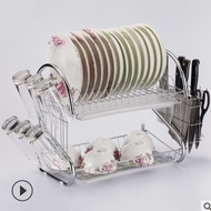 2 Tier Dish Plate Rack 304 Stainless Steel Kitchen Storage Rack Rak Pinggan rak pinggan stainless st