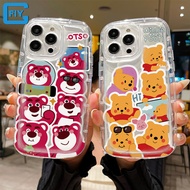 Phone Case For iPhone 6 6S 6 Plus 6S Plus 7 8 7 Plus 8 Plus X XS XR XS MAX 11 11 Pro 11 Pro Max 12 12 Pro 12 Pro Max 13 13 Pro 13 Pro Max 14 14 Plus 14 Pro 14 Pro Max Cute Full Screen Strawberry Bear Lotso Pooh Bear Soap Transparent Phone Cover