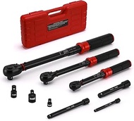 Mayouko 9 Pieces 1/4 Inch & 3/8 Inch & 1/2 Inch Drive Torque Wrench Set, 3-25 & 5-60 Nm & 20-230 Nm,