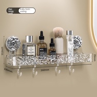 Kệ để đồ nhà tắm có cốc hút chắc chắn chất liệu PET Kệ treo nhà bếp đa năng chịu tải mạnh có móc tre