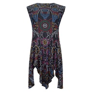 6508 Casual Style Ruched Bohemian Style Set for Women with Dot Print Top and Loose Wide-Leg Pants fo