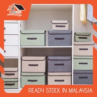 Korean Storage Box Foldable Linen Cloth Collapsible Storage Cube Bin Storage Cube Box Fabric