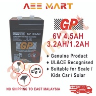 GP 6V 1.2 / 3.2 / 4.5 Ah Rechargeable Back Up Sealed Lead Acid VRLA Battery Auto gate Toy Motor UPS 