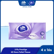 Vinda Prestige 4D Deco Toilet Tissue 3ply (4 x 16 Rolls)