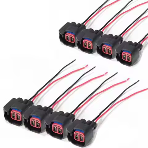 8/10/20/50/100 pcs EV6/EV14 Fuel Injector Connectors Socket Plugs with Pigtail Harness Wires