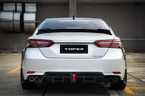 YOFER Gloss Black Front Spoiler Splitter + Rear Diffuser Bumper Lip For 2018-2024 Toyota Camry SE XS