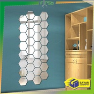 EC FH-K97 Stickers Hexagonal MakeupCermin UK 180X156X90MM Shatterproof Wall Mount / Wall Sticker Wal