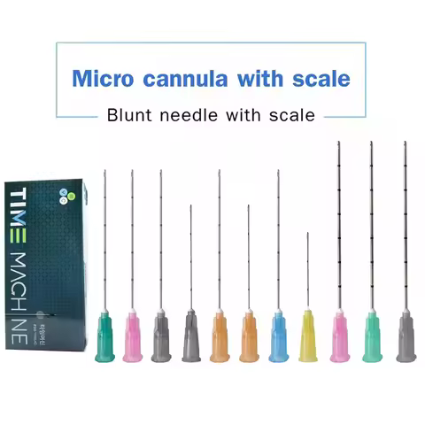 50pcs/box Tattoo Micro Cannula Needle Tip 21G 38MM 50MM 70MM For Filler Injection Disposable Blunt F