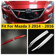 For mazda 3 2014 2015 2016 ABS chrome /red car front racing  grill decor decor cover trim accessories external kit