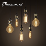 DingDian E27 ST64 T45 G80 Edison Vintage Incandescent Light Bulb 220V 40W Tea Glass Warm White Tungs