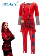 MQATZ Descendants Cosplay Girls Dress Kids Costume Pattern Princess Dresses Red Party Costume 3-10 Y