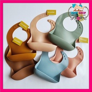 Crumbl Co Baby Silicone Bibs Solid Neutral Boho Chic Waterproof Baby Toddler Feeding Apron.