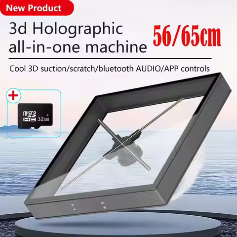 56/65CM Holographic Fan Light Projector 3D APP PC Control Advertising Display Led Hologramm Player O