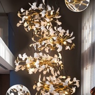 Lampu gantung void dengan bunga keramik