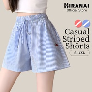 Casual Striped Embroidery Short for Women Y2K Boxer Shorts Loose Fit Lounge Shorts With Pocket Elast
