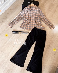 SETELAN SETCEL LINE BURBERRY // SETELAN BAJU WANITA