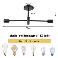 Retro Industrial Iron Material 2Heads LED Ceiling Lamp Home Luminaire Modern Living Room Light E27 D