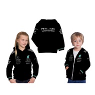 F1 Mercedes AMG Black and White Custom Full Print Kids Hoodie Jacket