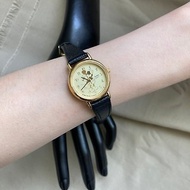 ALBA Walt Disney 聯名 米奇米老鼠 金色錶盤 真皮錶帶 古董錶