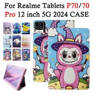 For Realme Pad P70 Tablets 12'' Cute cartoon Cover PU Leather P70 Pro 12.0 inchs 5G Tablet 10.1 inch