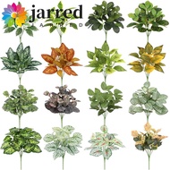 JARRED Artificial Green Plant Leaves, 7 Heads Large Green Potted Plants, Bonsai Decoration Plastic L