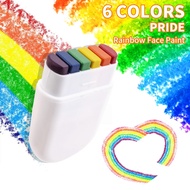 Rainbow Face Rainbow World Cup European Cup Face Painting Halloween Rainbow Stripes Face Doodle Cray