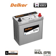 Delkor/Voltex M42L 60B20L  EFB Start Stop Car Battery for Bezza Advance, Myvi Eco Idle, Kia Picanto 