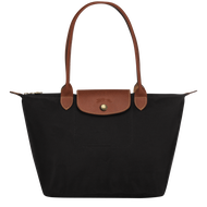 100% Authentic Longchamp Women bags Le Pliage Original Dumpling bag Size M Long handle waterproof Nylon Shoulder Bag folded Shopping Bag  L2605089001 Black made in France