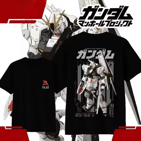2026 Summer Mobile Suit Gundam RX-93 Cow Gundam Printed Cotton Loose T-shirt, Unisex, Exclusive for 