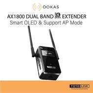 Totolink EX1800L AX1800 Dual Band Smart OLED WiFi6 Extender with AP mode and display screen