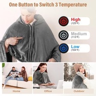 可水洗 USB 電熱毯披肩 熱電加熱斗篷連拉鍊鎖 sfjckp Washable USB Electric Throw Heated Blanket Shawl Thermal Electric He