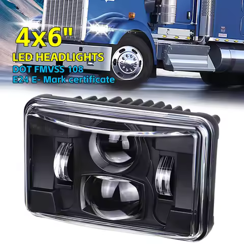 1 pcs 4X6" LED Headlight Hi/Low Beam Light for Peterbilt 357 379 378 320 362 / Kenworth T800 W900 T6