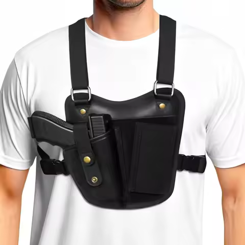 Tactical Pistol Gun Holster Shoulder Chest Holster Universal Chest Pack with Pistol Holster for 9mm 