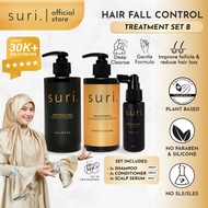 SURI Hair Fall Treatment Set B - Shampoo + Conditioner + Scalp Serum - Anti Hair Loss Gentle Scalp R