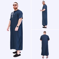 Real Embroidery Jubah Muslimah Men's Fashion Jubah Putih lelaki  Baju Melayu Robe Baju Raya
