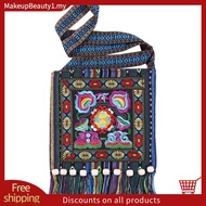 Hmong Vintage Chinese National Style Ethnic Shoulder Bag Embroidery Boho Hippie Tassel Tote Messenge