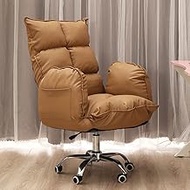 XYLFF Casual Casual Computer Chair Apartment Home Gaming Chair Study Backrest Office Chair Rotatable Lift Armchair Modern Simplicity (Color : Brown)