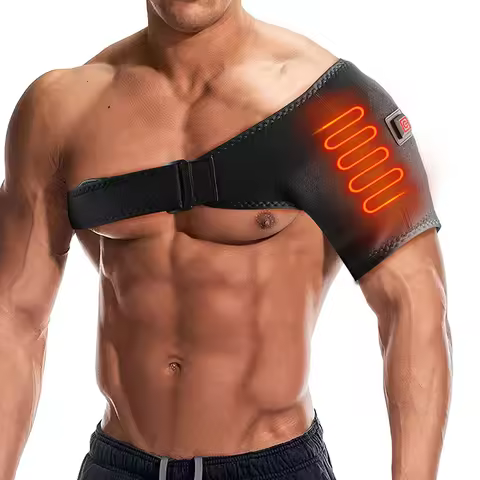 Heated Shoulder Brace Adjustable Heating Shoulder Pad Unisex Heat Therapy Shoulder Massager Wrap for
