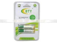 (( mygo~~.297 )) BTY 1350mAh Ni-MH  4號充電電池   AAA四號充電電池   1卡2顆